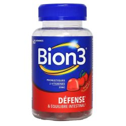 Bion Défense et équilibre intestinal fruits rouges 60 gommes