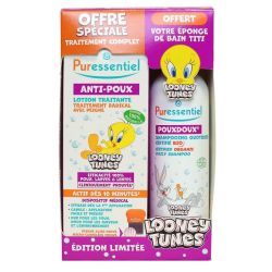 Puressentiel Coffret anti-poux Looney Tunes lotion traitante 100ml + shampoing 200ml