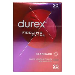 Durex Feeling Extra 20 préservatifs extra-fins et lubrifiés Standard