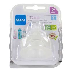 MAM 2 Tétines débit 2 moyen +2 mois