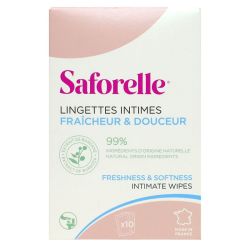 Saforelle Lingettes intimes fraîcheur 10 sachets individuels