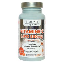 Biocyte Longevity Vitamine C lipos 500mg 30 comprimés à croquer