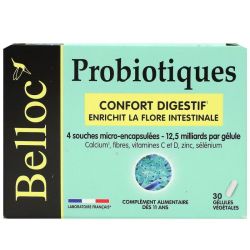 Charbon de Belloc Probiotiques confort digestif 30 gélules