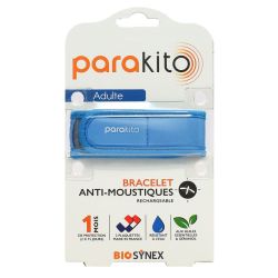 Para’Kito Bracelet anti-moustiques rechargeable adulte Bleu + 2 recharges