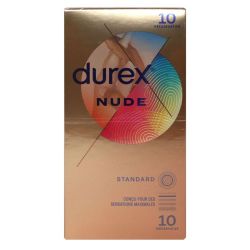 Durex Nude 10 préservatifs lubrifiés ultra fins sensation peau Standard