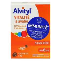 Alvityl Vitalité à avaler immunité sans iode 40 comprimés