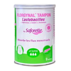 Saforelle Florgynal Super avec applicateur 9 tampons