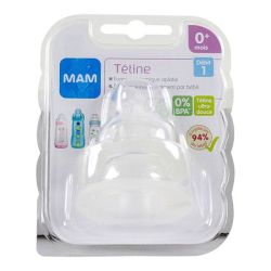 MAM 2 Tétines débit 1 lent +0 mois