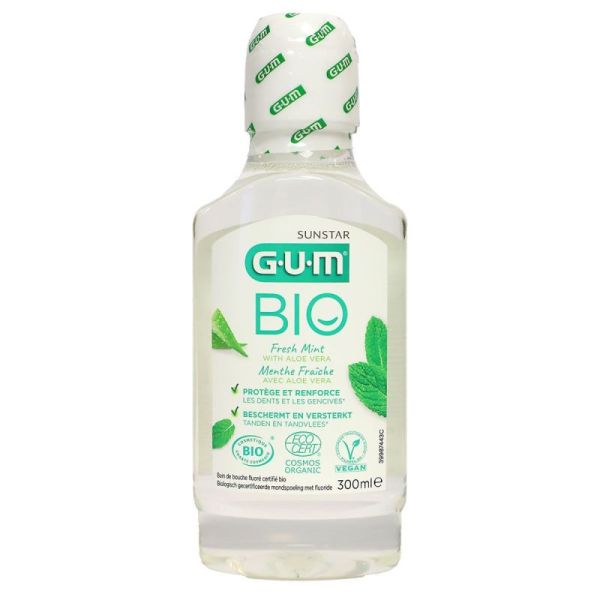 Gum Bain bouche fluoré menthe fraîche bio Sunstar 300ml