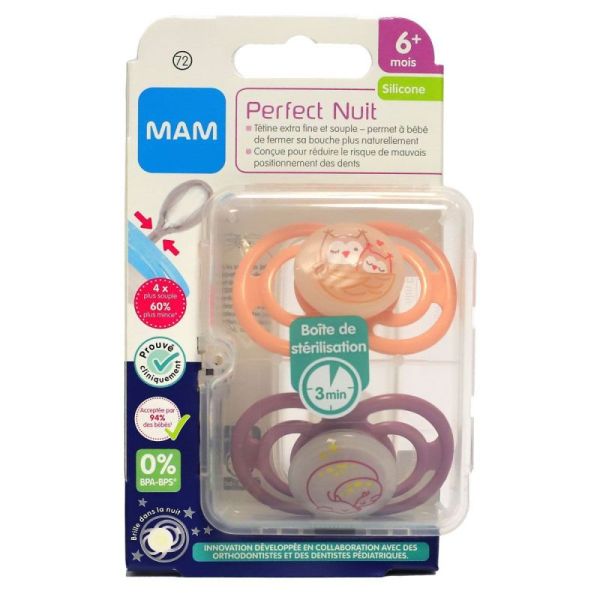 MAM Perfect sucette nuit silicone +6 mois
