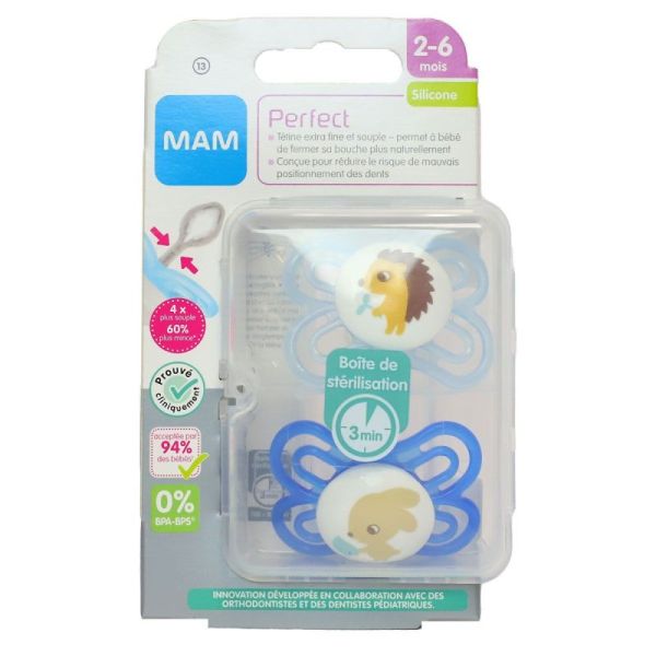 MAM 2 sucettes Perfect 0-6 mois