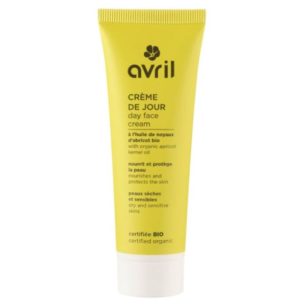 Avril Crème de Jour Peaux Sèches et Sensibles Certifiée Bio, 50 ml