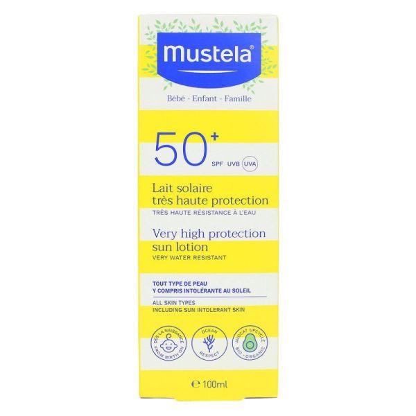 Mustela Lait solaire très haute protection bébé enfant famille SPF50+ 100ml