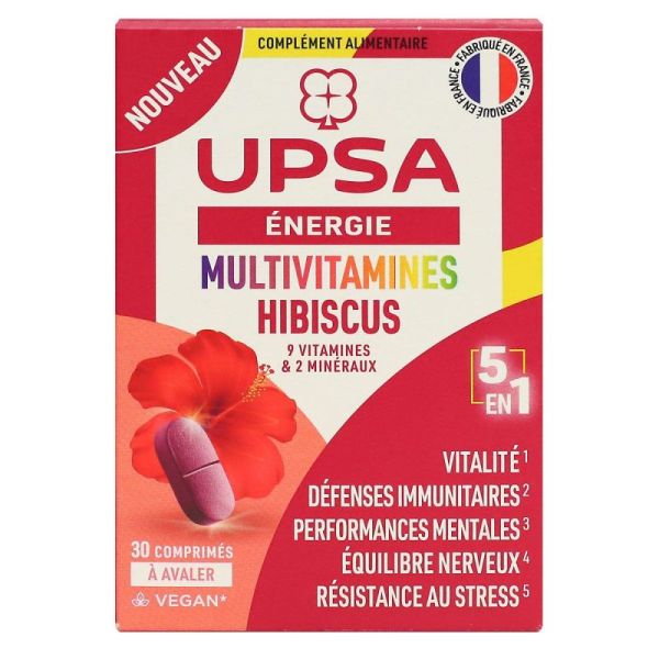 Upsa Energie Multivitamines Hibiscus 30 comprimés