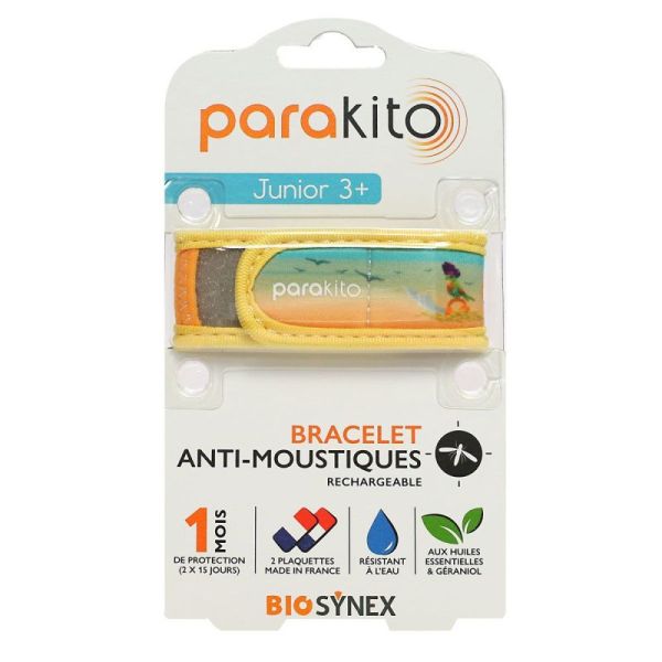 Para’Kito Bracelet anti-moustiques rechargeable Junior +3 ans Pirate avec 2 recharges