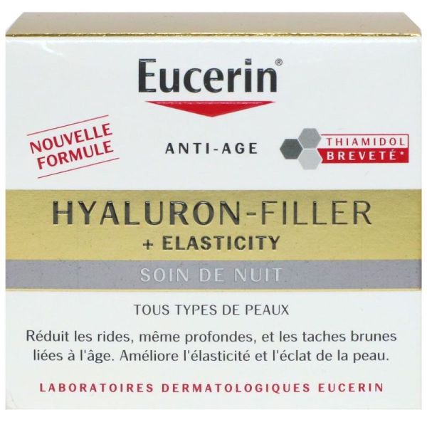 Eucerin Hyaluron Filler et Elasticity soin nuit anti-âge toute peau 50ml
