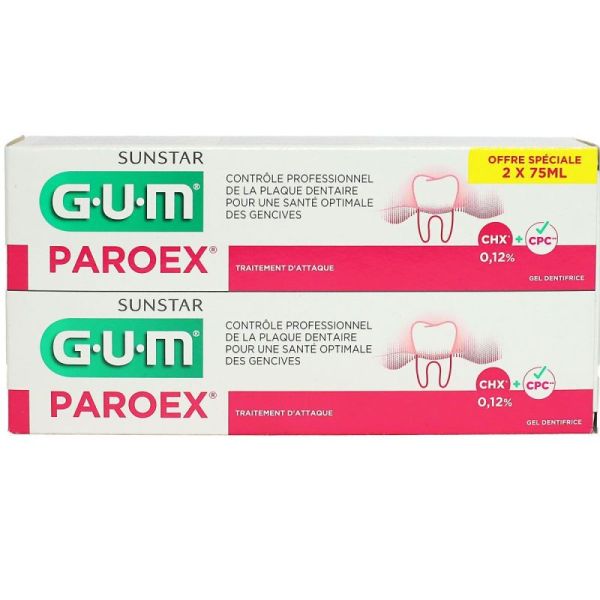 Gum Dentifrice Paroex 2x75 ml
