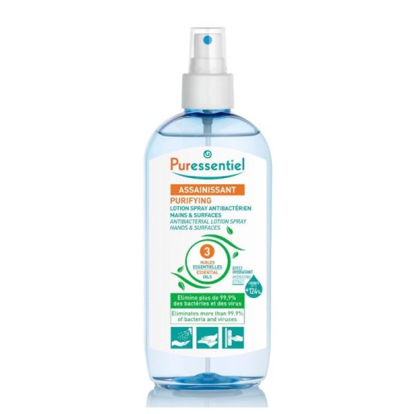 Puressentiel assainissant lotion spray antibactériens mains et surfaces 250ml