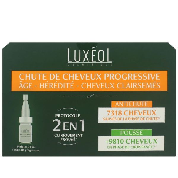 Luxéol Chute des cheveux progressive 2en1 lotion 14 fioles