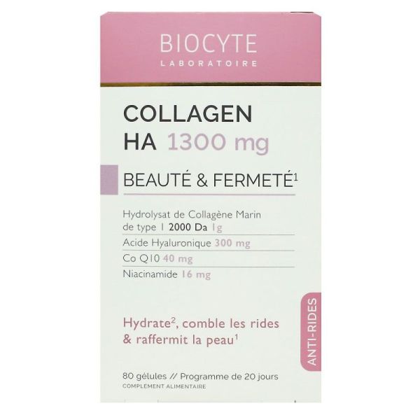 Biocyte Collagen HA 1300mg beauté et fermeté peau 80 gélules