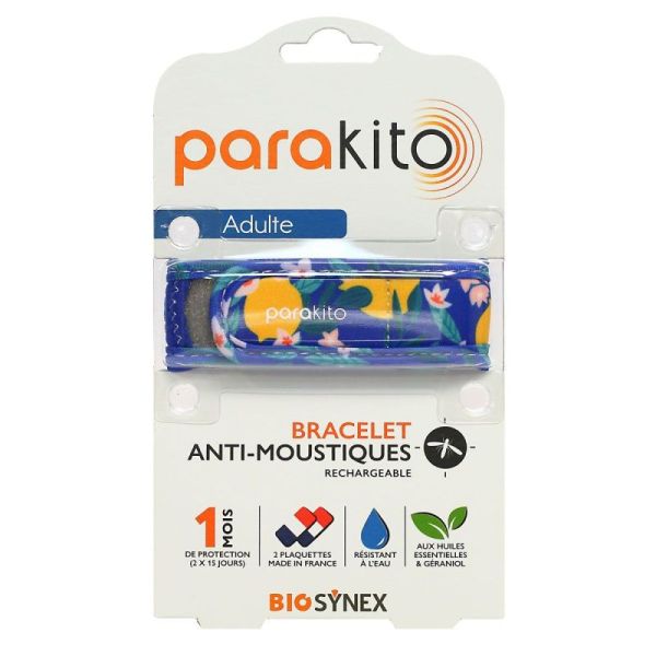 Para’Kito Bracelet anti-moustiques rechargeable adulte Fun citron + 2 recharges