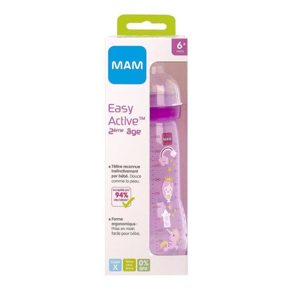 MAM Biberon Easy Active 6m+ rose 330ml
