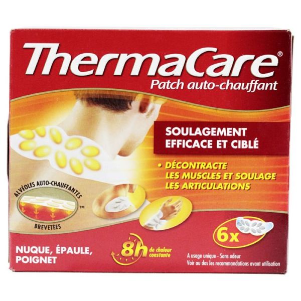 Thermacare 6 patchs auto-chauffants nuque épaule poignet