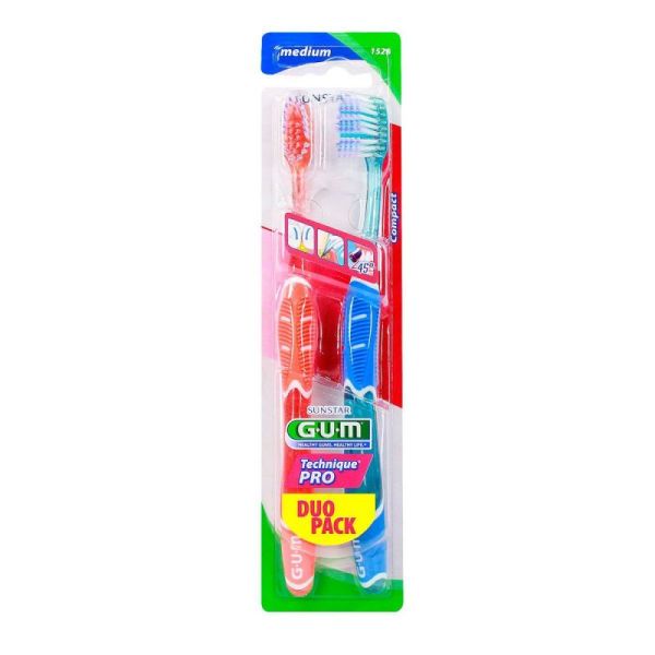 Gum Duo brosses à dents Technique Pro Medium