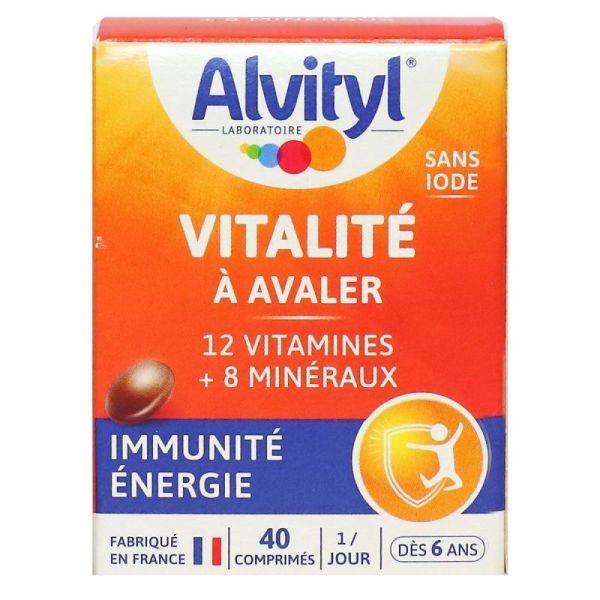 Alvityl Vitalité à avaler immunité sans iode 40 comprimés