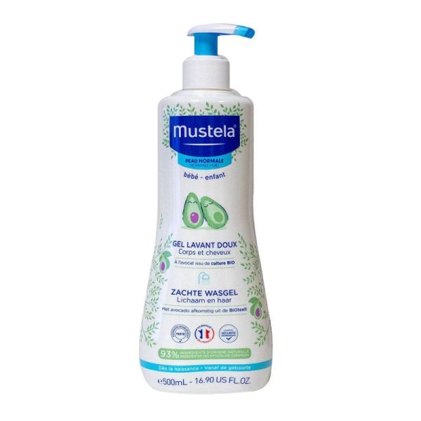 Mustela Bébé-enfant gel lavant doux à l'avocat 500ml