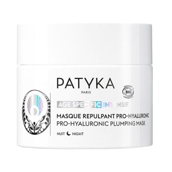 Patyka Age Specific intensif - Masque Repulpant Pro-Hyaluronic Nuit Bio - Visage et Cou - Tous Types de Peaux, 50ml