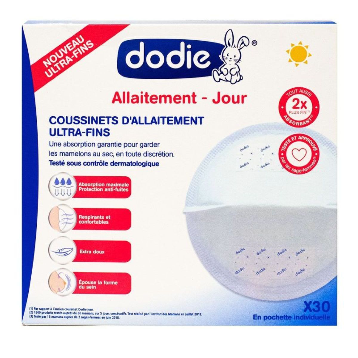 Dodie Coussinets D'allaitement Jour Ultra Fins 30 Pièces