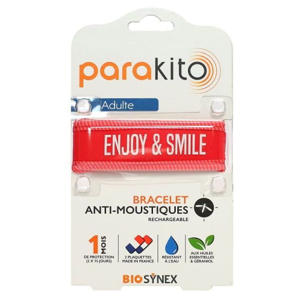 Para’Kito Bracelet anti-moustiques rechargeable adulte Enjoy & Smile + 2 recharges