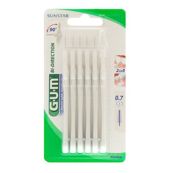 Gum 6 brossettes interdentaires bi-direction - 0.7 mm n°2114