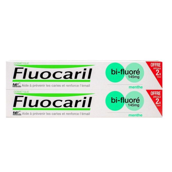 Fluocaril Bi-fluoré 145mg gencives dentifrice menthe 2x75ml