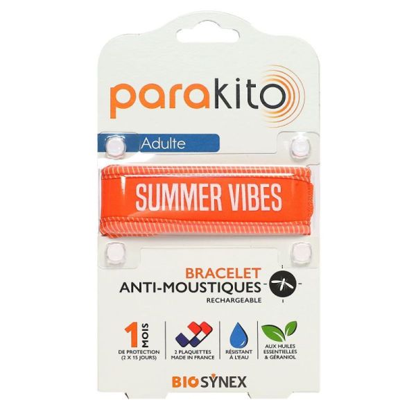 Para’Kito Bracelet anti-moustiques rechargeable adulte Summer Vibes + 2 recharges