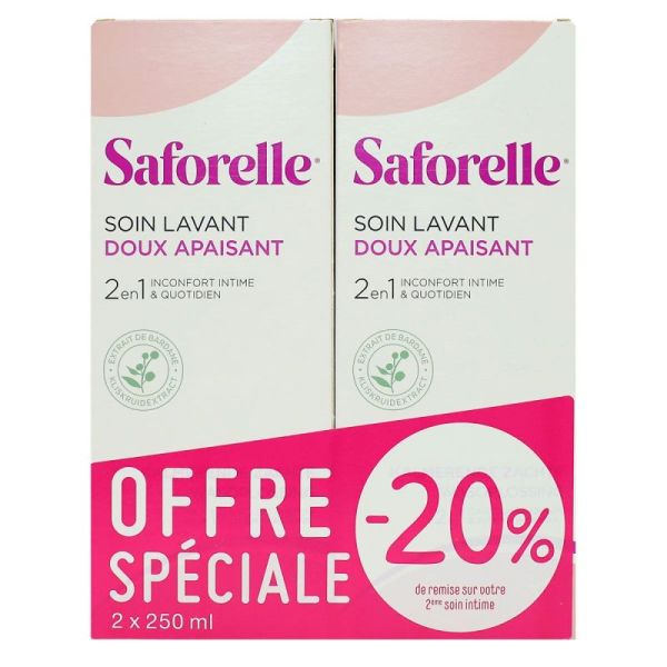 Saforelle Soin lavant intime & corporel bardane 2x250ml